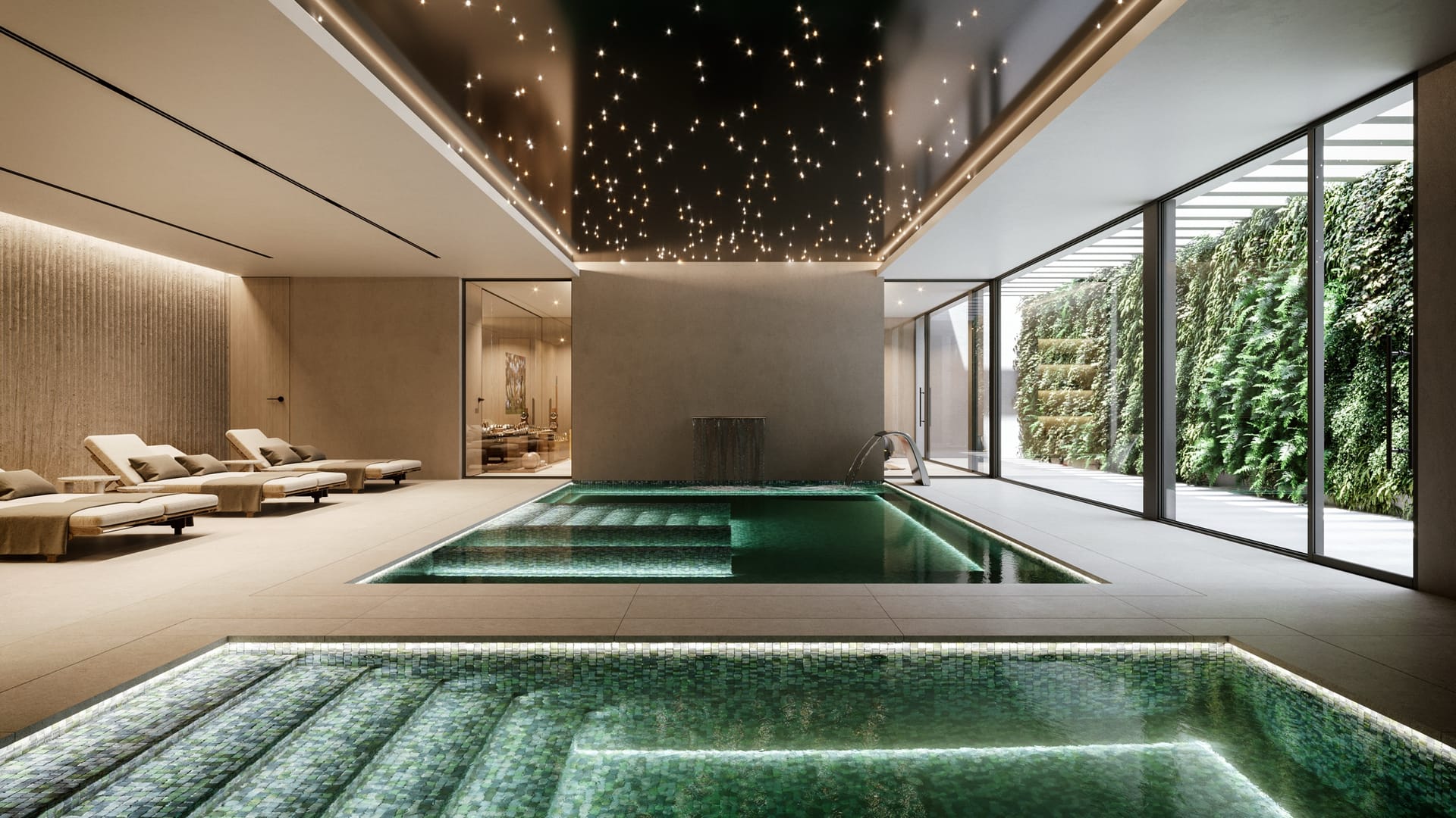 The heated indoor pool in the spa. The Place by Alcazaba, Alcazaba Lagoon, Casares.